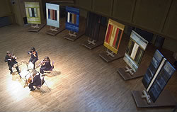 String Quartet performing at Gillian Lever Seven Last Words exhibition